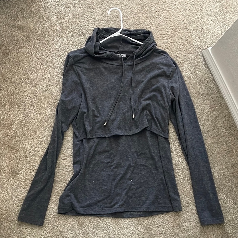 Light weight Dark grey nursing hoodie